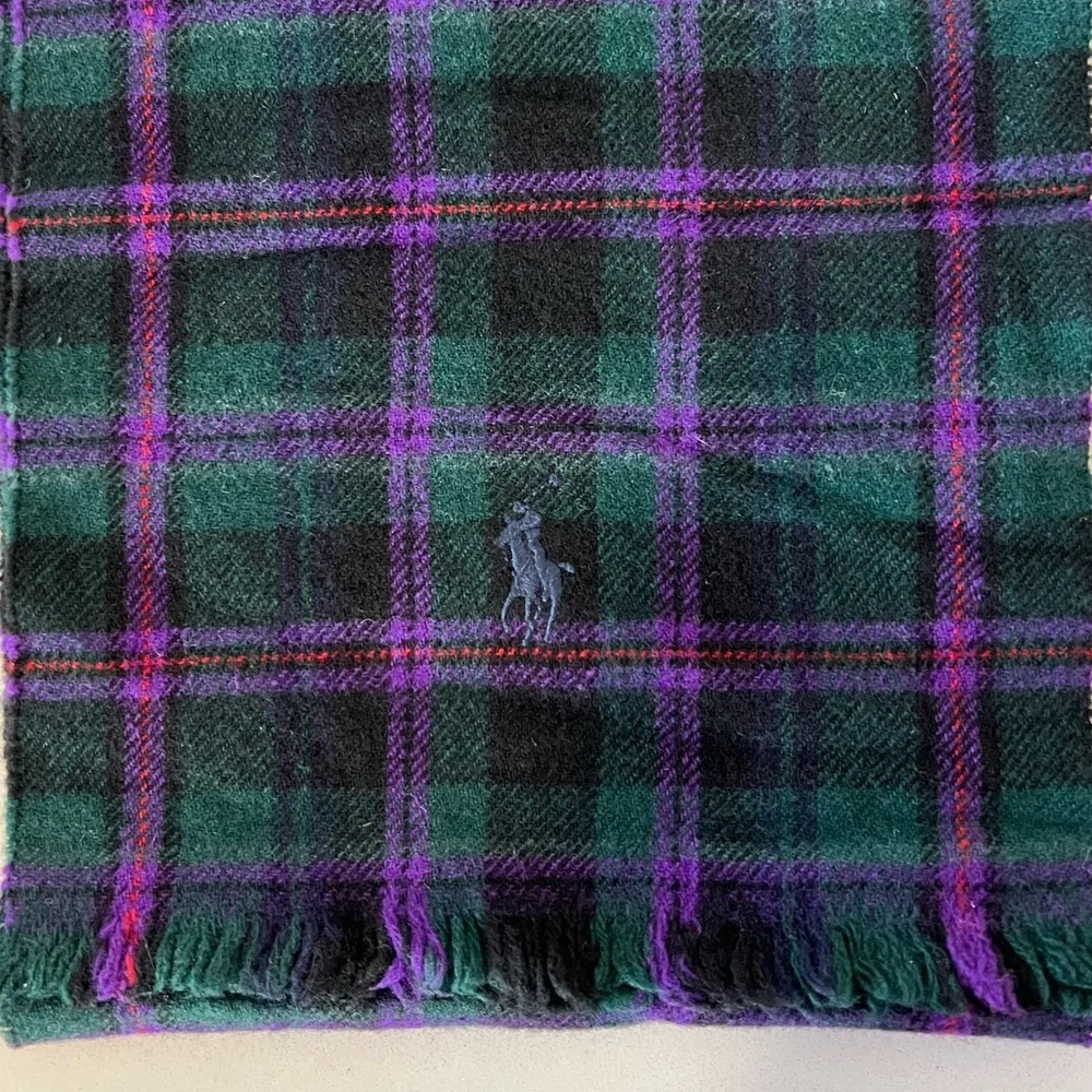 Polo by Ralph Lauren Italian Wool Plaid Muffler Scarf